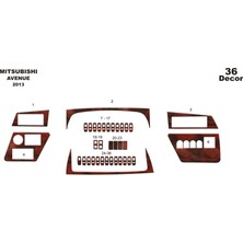 Mars Cockpit Design Mitsubishi Avenue Konsol-Torpido Kaplama 2013 36 Parça Maun