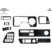 Mars Cockpit Design Mitsubishi Safir Konsol-Torpido Kaplama 1999-2010 8 Parça Siyah Karbon