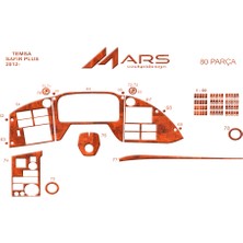 Mars Cockpit Design Mitsubishi Temsa Safir 2012- Konsol-Torpido Kaplama 80 Parça Maun