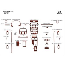 Mars Cockpit Design Mazda 6 Konsol-Torpido Kaplama 2004-2007 34 Parça Maun