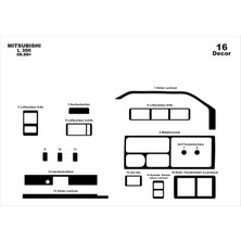 Mars Cockpit Design Mitsubishi L300 Konsol-Torpido Kaplama 1988 16 Parça Piano Black