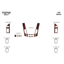 Mars Cockpit Design Mitsubishi L200 4x4 Konsol-Torpido Kaplama 2007 11 Parça Maun