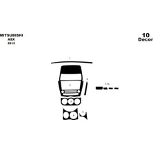Mars Cockpit Design Mitsubishi Asx Konsol-Torpido Kaplama 2012 10 Parça Piano Black