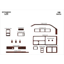Mars Cockpit Design Mitsubishi L300 Konsol-Torpido Kaplama 1988 16 Parça Maun