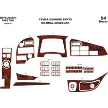 Mars Cockpit Design Mitsubishi Temsa Prestige Konsol-Torpido Kaplama 2016 54 Parça Maun