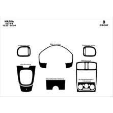 Mars Cockpit Design Mazda 323 Fs Konsol-Torpido Kaplama 2000-2004 8 Parça Piano Black