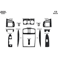 Mars Cockpit Design Mazda Premacy Konsol-Torpido Kaplama 1999-2004 13 Parça Siyah Karbon
