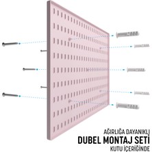 Smile Sepet Çok Amaçlı Pano Organizatör Set 3 (52X36CM) Yapışkanlı -Pembe - Aksesuarlar Beyaz