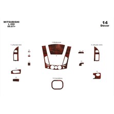 Mars Cockpit Design Mitsubishi L200 4x2 Konsol-Torpido Kaplama 2007 14 Parça Maun