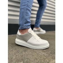 JY151 Boost Bağcıklı Cilt Süet Erkek Günlük Sneaker Ayakkabı Csbt - Beyaz/gri