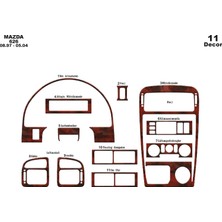 Mars Cockpit Design Mazda 626 Konsol-Torpido Kaplama 1997-2004 11 Parça Maun
