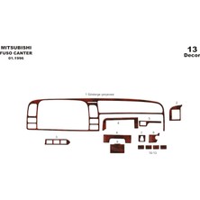 Mars Cockpit Design Mitsubishi Fuso Center Konsol-Torpido Kaplama 1996-2004 13 Parç Maun