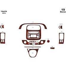 Mars Cockpit Design Renault Trafic Vivaro Konsol-Torpido Kaplama 2015 19 Parça Maun