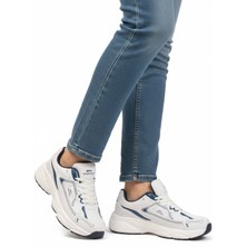 Slazenger Beyaz Lacivert Bağcıklı Hafif Cilt Unisex Spor Ayakkabı Zafira G