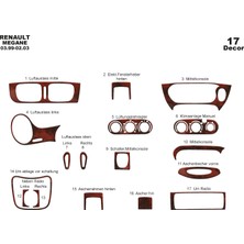 Mars Cockpit Design Renault Megane Konsol-Torpido Kaplama 1999-2003 17 Parça Maun