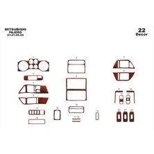 Mars Cockpit Design Mitsubishi Pajero Konsol-Torpido Kaplama 2001-2004 22 Parça Maun