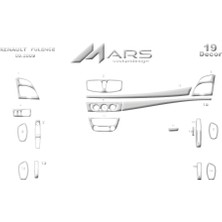 Mars Cockpit Design Renault Fluance 2009- Konsol-Torpido Kaplama 19 Parça Alüminyum