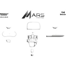 Mars Cockpit Design Renault Kangoo Konsol-Torpido Kaplama 2014- 2019 14 Parça (Manu Alüminyum