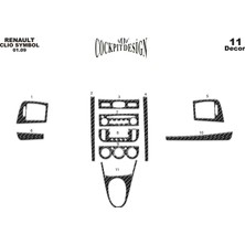 Mars Cockpit Design Renault Clio Symbol Alüminyum Kaplama 2009-201 11 Parça Karbon