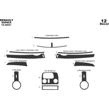 Mars Cockpit Design Renault Espace Konsol-Torpido Kaplama 2002 12 Parça Karbon