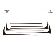 Mars Cockpit Design Nissan Tino Konsol-Torpido Kaplama 2000 6 Parça Koyu Meşe