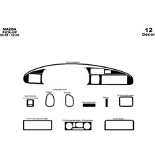 Mars Cockpit Design Mazda Pick Up Konsol-Torpido Kaplama 1999-2006 12 Parça Piano Black