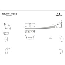 Mars Cockpit Design Renault Fluence Maun Kaplama 2010 13 Parça- Alüminyum
