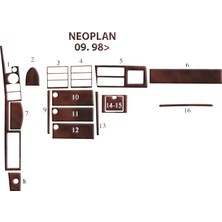 Mars Cockpit Design Neoplan Star Line Th 516 Konsol-Torpido Kaplama 1998 16 Parça Maun