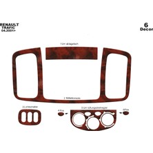 Mars Cockpit Design Renault Trafic Vivaro Konsol-Torpido Kaplama 2001-2006 6 Parça Maun