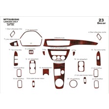 Mars Cockpit Design Mitsubishi Colt - Lancer Konsol-Torpido Kaplama 2002 23 Parça Maun