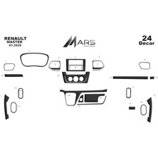 Mars Cockpit Design Renault Master Konsol-Torpido Kaplama 2020 24 Parça Karbon