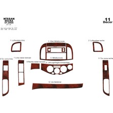 Mars Cockpit Design Nissan Micra Konsol-Torpido Kaplama 2004-2009 11 Parça Maun