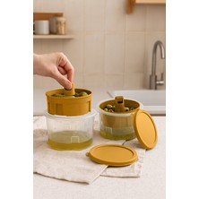 Kitchen Life 2'li Sızdırmaz Kapaklı Süzgeçli Salamura Zeytin Turşu Saklama Kabı 650 ml