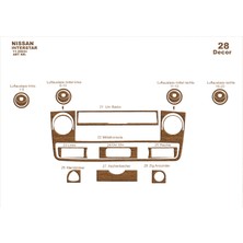 Mars Cockpit Design Nissan Interstar Konsol-Torpido Kaplama 2003 28 Parça Açık Meşe