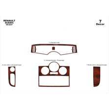 Mars Cockpit Design Renault Megane Scenic Konsol-Torpido Kaplama 2003-2010 7 Parça Maun