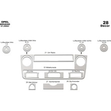 Mars Cockpit Design Renault Master Movano Interstar Konsol-Torpido Kaplama 2003-2009 Alüminyum