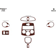 Mars Cockpit Design Renault Clio 3 Konsol-Torpido Kaplama 2005-2012 9 Parça Maun