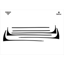 Mars Cockpit Design Nissan Tino Konsol-Torpido Kaplama 2000 6 Parça Piano Black