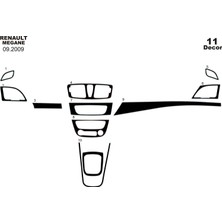 Mars Cockpit Design Renault Megane 3 Konsol-Torpido Kaplama 2009 1 Parça Piano Black