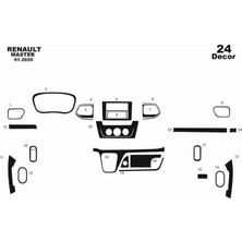 Mars Cockpit Design Renault Master Konsol-Torpido Kaplama 2020 24 Parça Piano Black