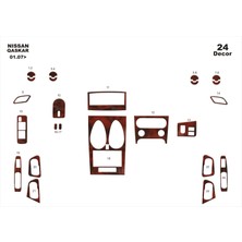 Mars Cockpit Design Nissan Qashqai Konsol-Torpido Kaplama 2007-2010 24 Parça Maun