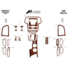 Mars Cockpit Design Renault Megane Konsol-Torpido Kaplama 2016 23 Parça Maun