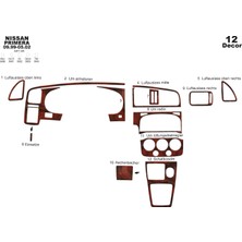 Mars Cockpit Design Nissan Primera Konsol-Torpido Kaplama 1999-2002 12 Parça Maun