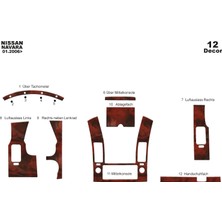 Mars Cockpit Design Nissan Navara Piano Black Kaplama 2006-2010 12 Parça Maun