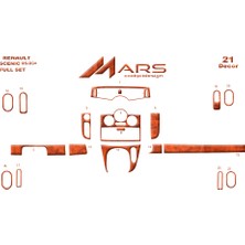 Mars Cockpit Design Renault Scenic 2003- Konsol- Torpido Kaplama 21 Parça Maun