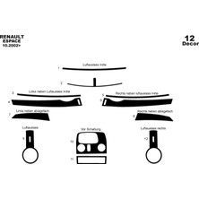 Mars Cockpit Design Renault Espace Konsol-Torpido Kaplama 2002 12 Parça Piano Black