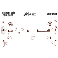 Mars Cockpit Design Renault Clio 2016-2020 Konsol-Torpido Kaplama 29 Parça Maun