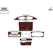 Mars Cockpit Design Renault Laguna Konsol-Torpido Kaplama 2001-2005 7 Parça Maun