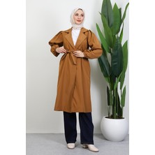 Selin Balon Kol Trenç Camel