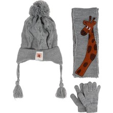 Benitto Kids Kitti 1-4 Yaş Erkek Bebek & Çocuk Atkı Bere Eldiven 3'lü Takım